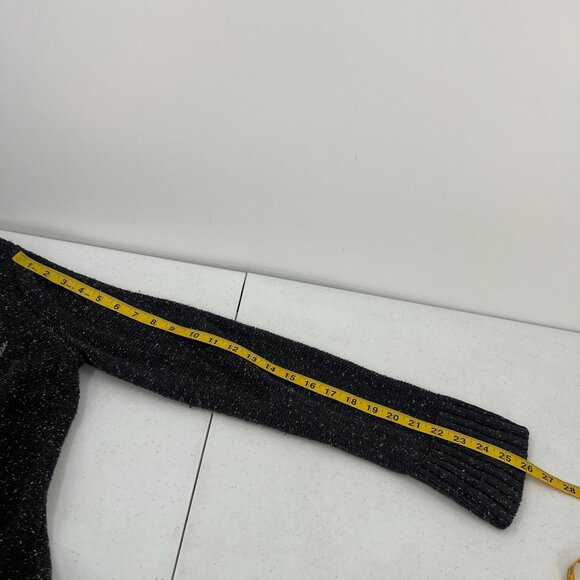 Eddie Bauer Women L Gray Cardigan Shawl Collar One Button Floral Embroidery Fall - Picture 4 of 11